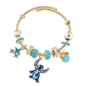 Bracelet Stitch Bleu et Or