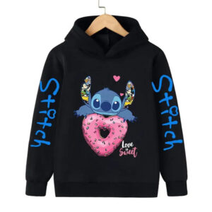 Hoodie Stitch Coeur (Noir)