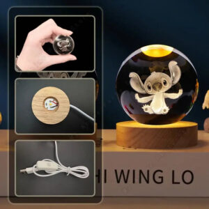 Lampe Stitch 3D Boule de Cristal