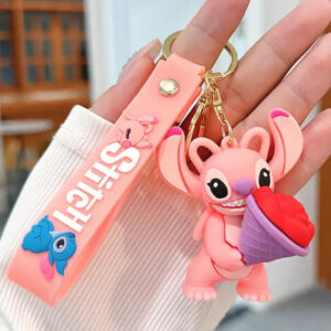 Porte Clef Stitch Angel Bouquet de Fleur